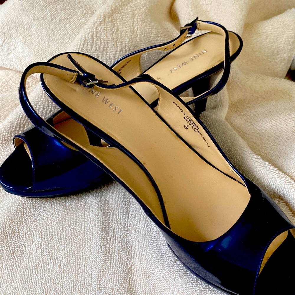 Nine West blue patent dress shoes